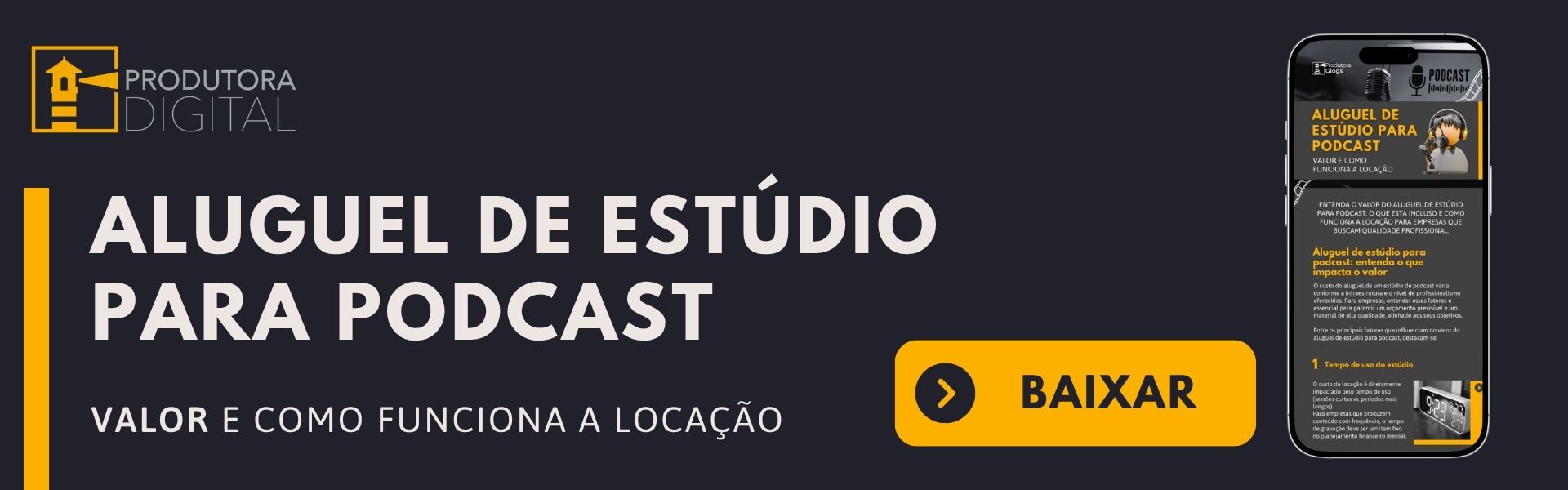 aluguel de estudio para podcast