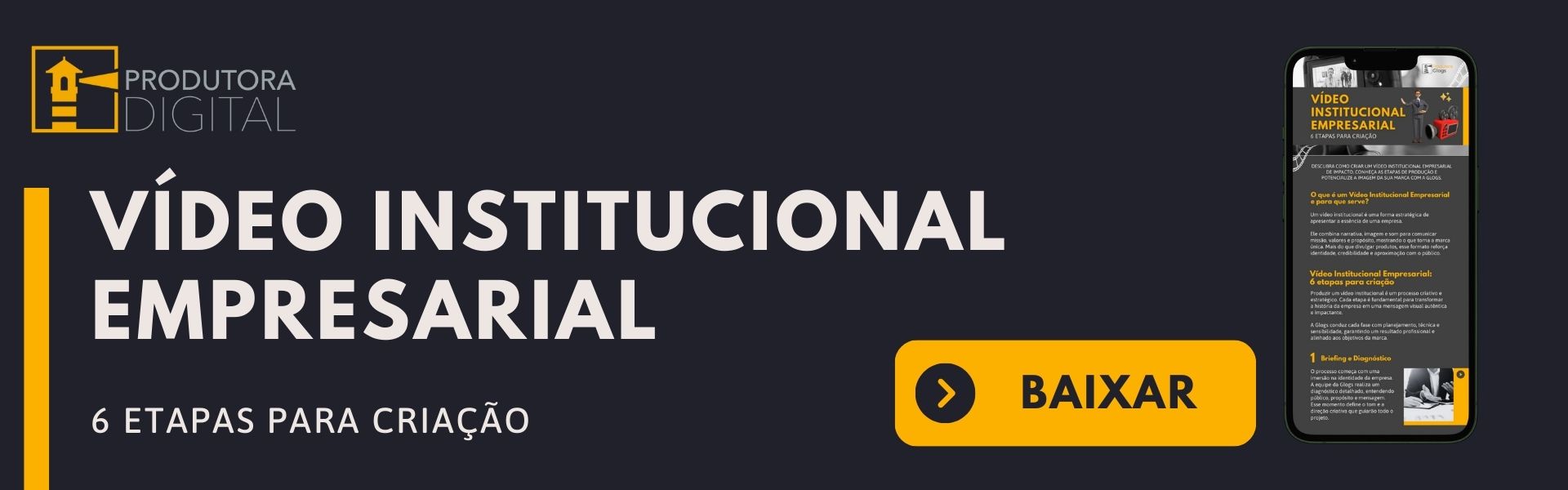 banner cta video institucional empresarial